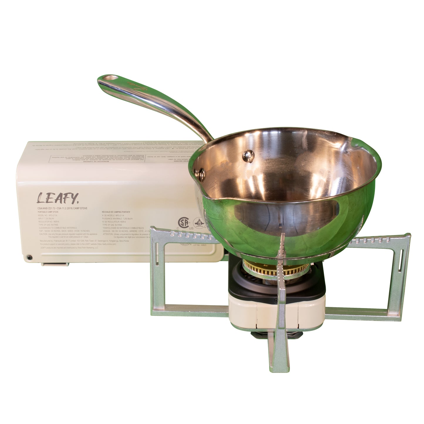 Leafy, Transformer Folding Butane Gas Chef Stove with Case (8,000 BTU) (gas cartridge not included)