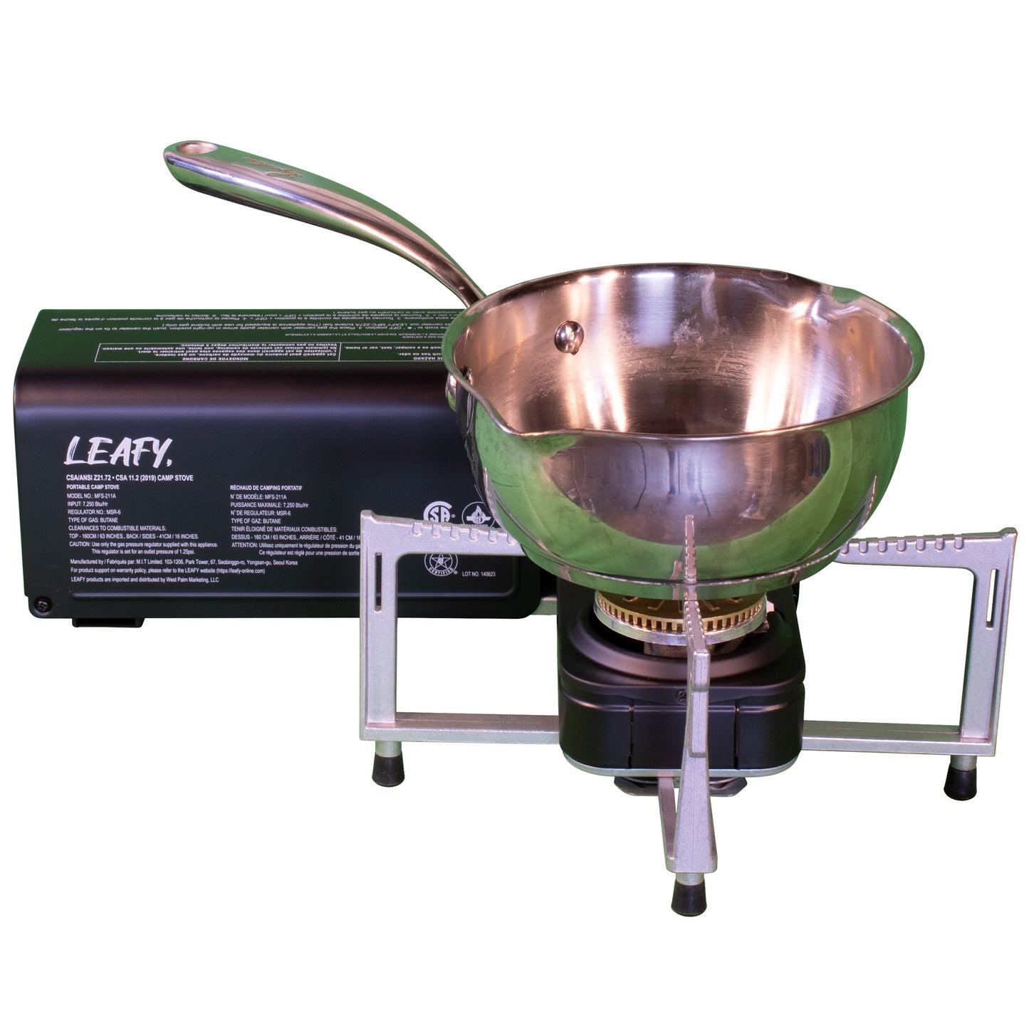 Leafy, Transformer Folding Butane Gas Chef Stove with Case (8,000 BTU) (gas cartridge not included)