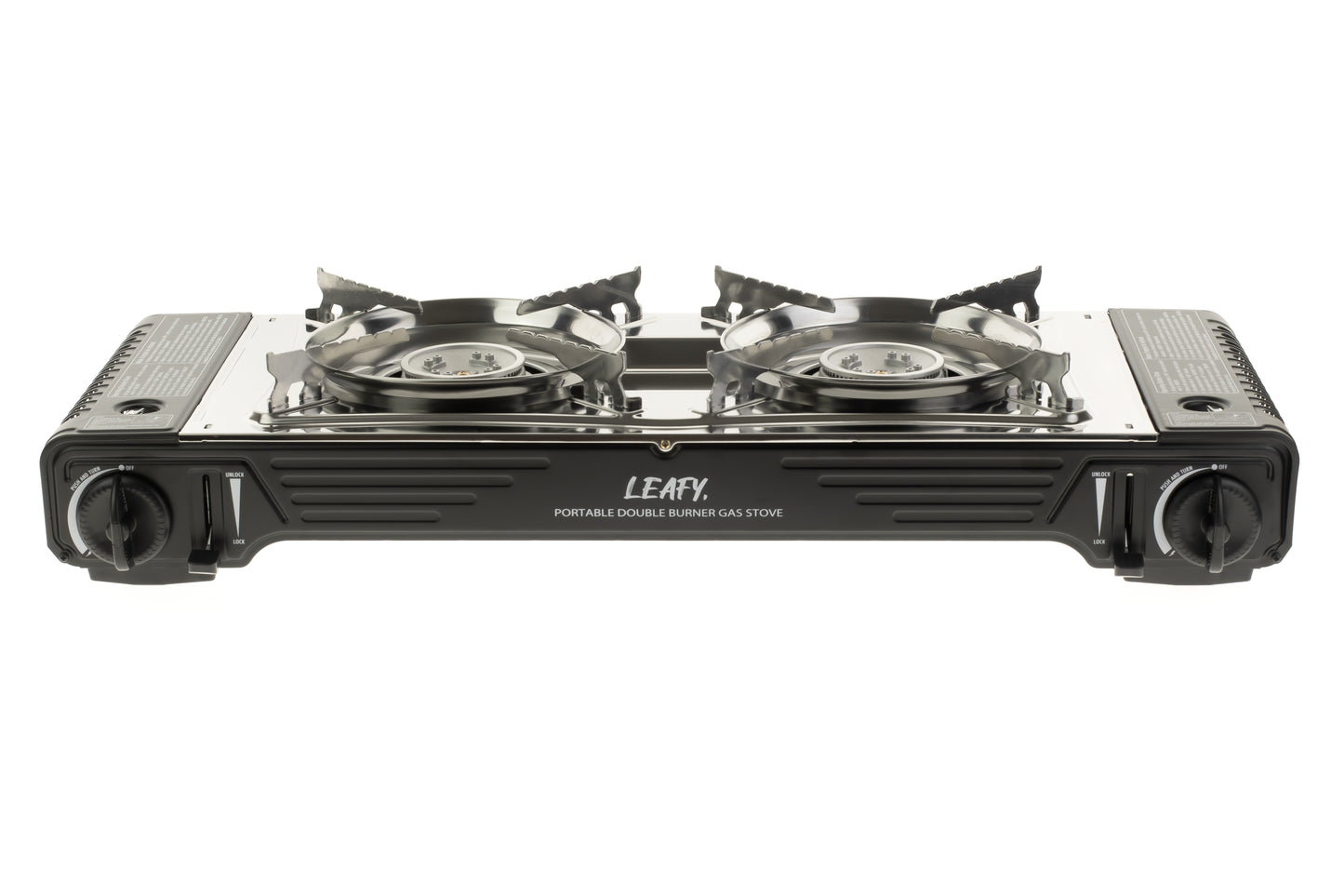 Leafy, Butane Gas Twin Burner Chef Gas Stove with Case (15,000 BTU) (gas cartridge not included)