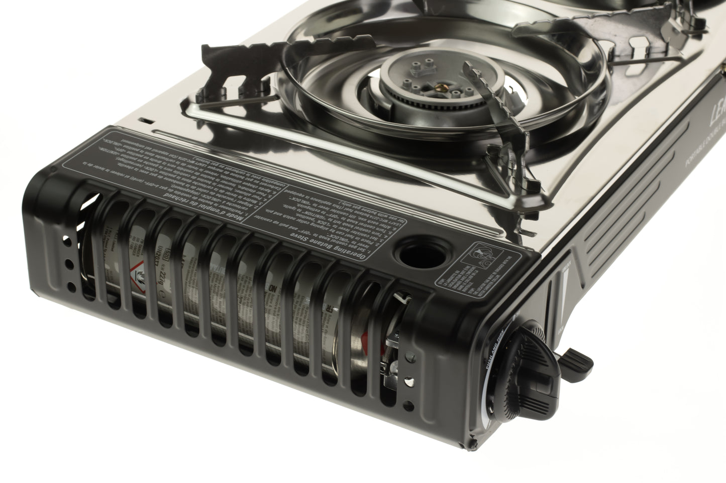 Leafy, Butane Gas Twin Burner Chef Gas Stove with Case (15,000 BTU) (gas cartridge not included)