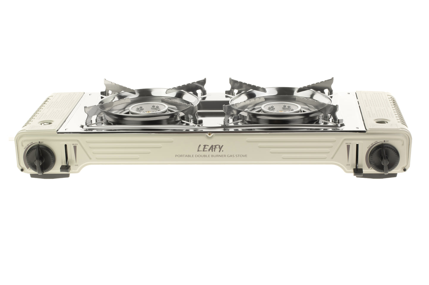 Leafy, Butane Gas Twin Burner Chef Gas Stove with Case (15,000 BTU) (gas cartridge not included)