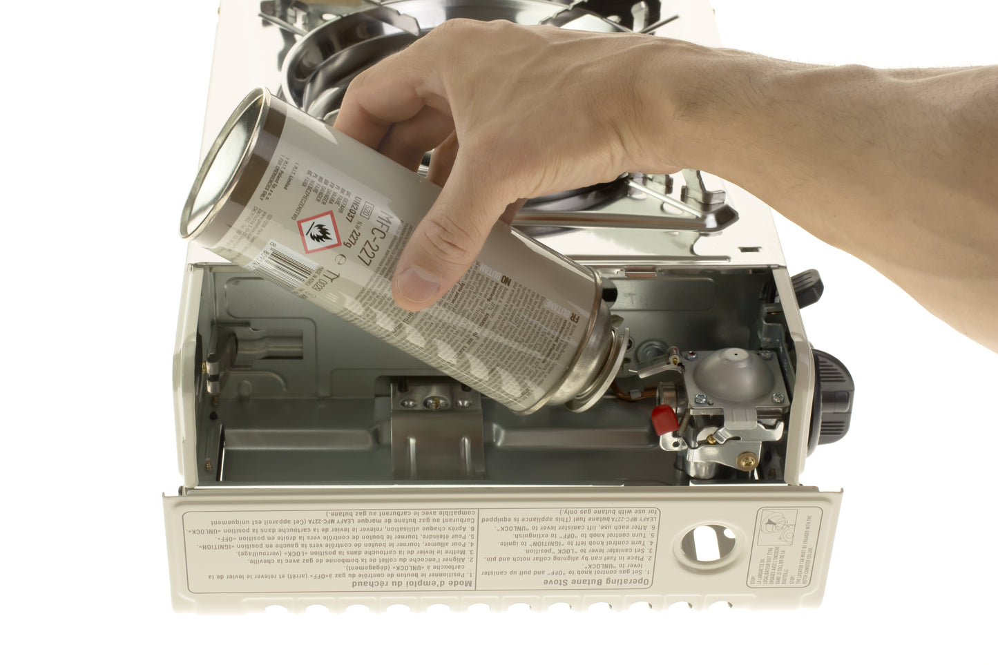 Leafy, Butane Gas Twin Burner Chef Gas Stove with Case (15,000 BTU) (gas cartridge not included)